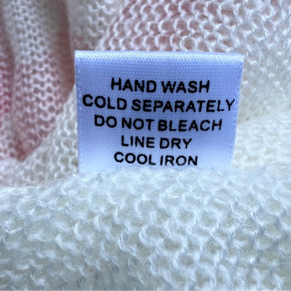 Cocolove Sz M L Mohair Blend Knit Floral Tunic Top Short Sleeve Sweater White - Picture 5 of 15